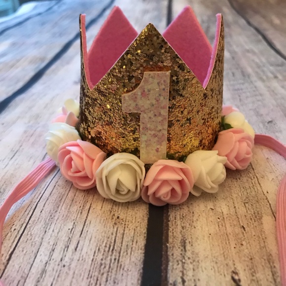 1st birthday crown headband